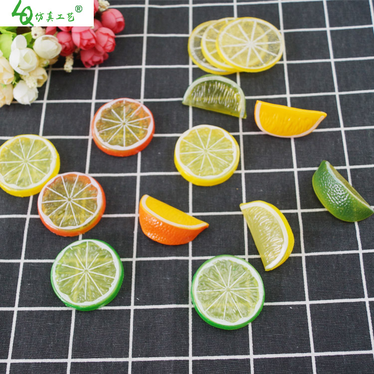 青柠檬水果片拍照道具背景橱窗