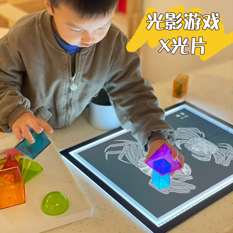 幼儿园早教蒙氏瑞吉欧光影X光片环创自制教玩具科学区区角区域