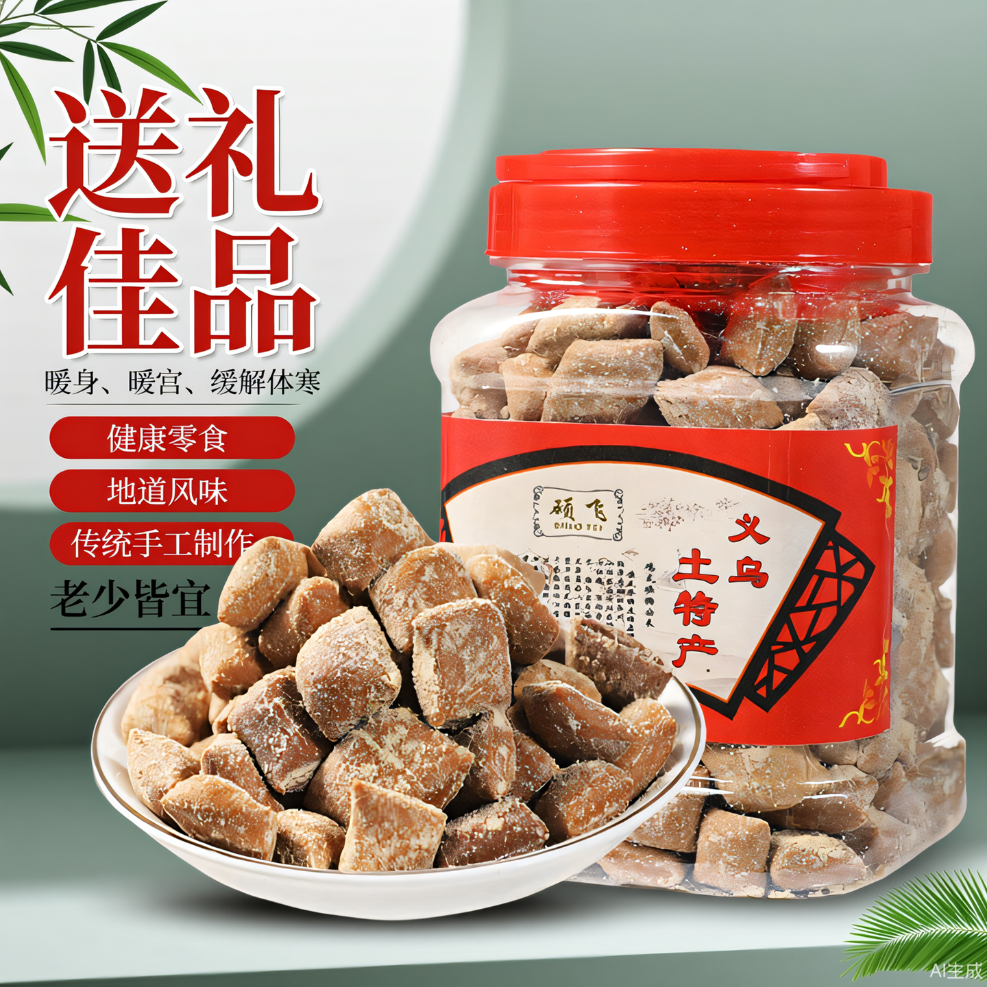 义乌红糖姜糖暖胃软糖果正宗麦芽糖纯手工罐装土特产孕妇月子专用