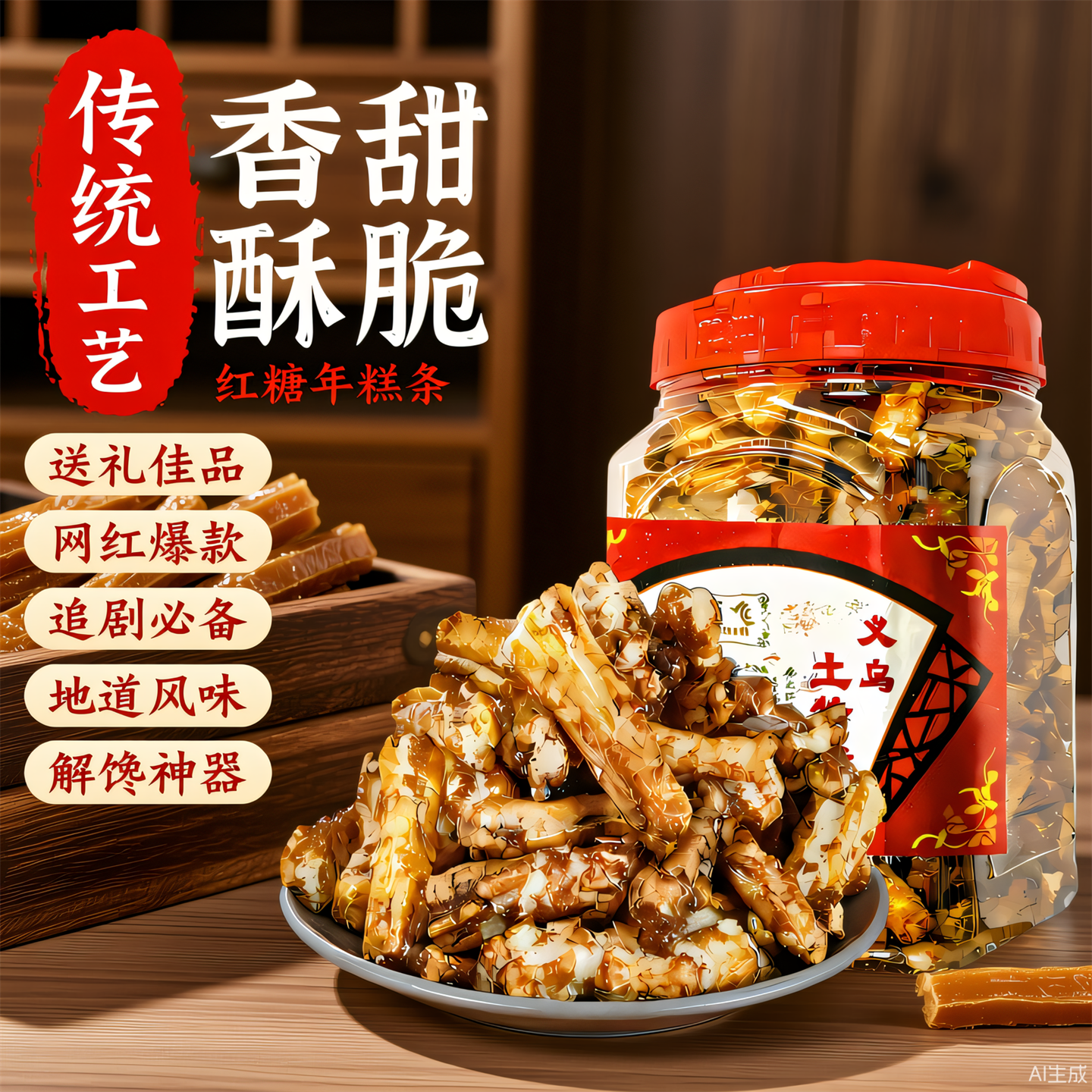 正宗红糖年糕罐装脏脏糕网红休闲零食营养酥脆滋补养生浙江土特产