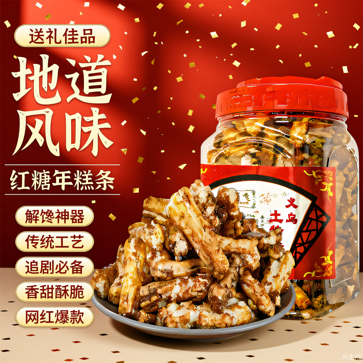 正宗红糖年糕罐装脏脏糕网红休闲零食营养酥脆滋补养生浙江土特产