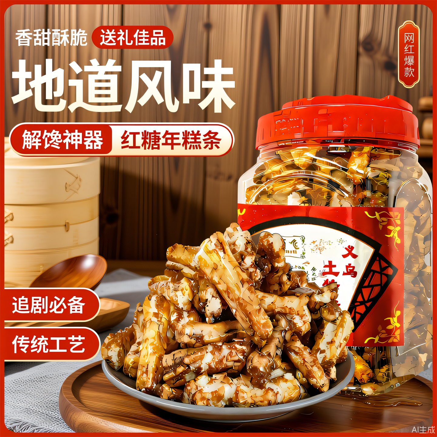 正宗红糖年糕罐装脏脏糕网红休闲零食营养酥脆滋补养生浙江土特产