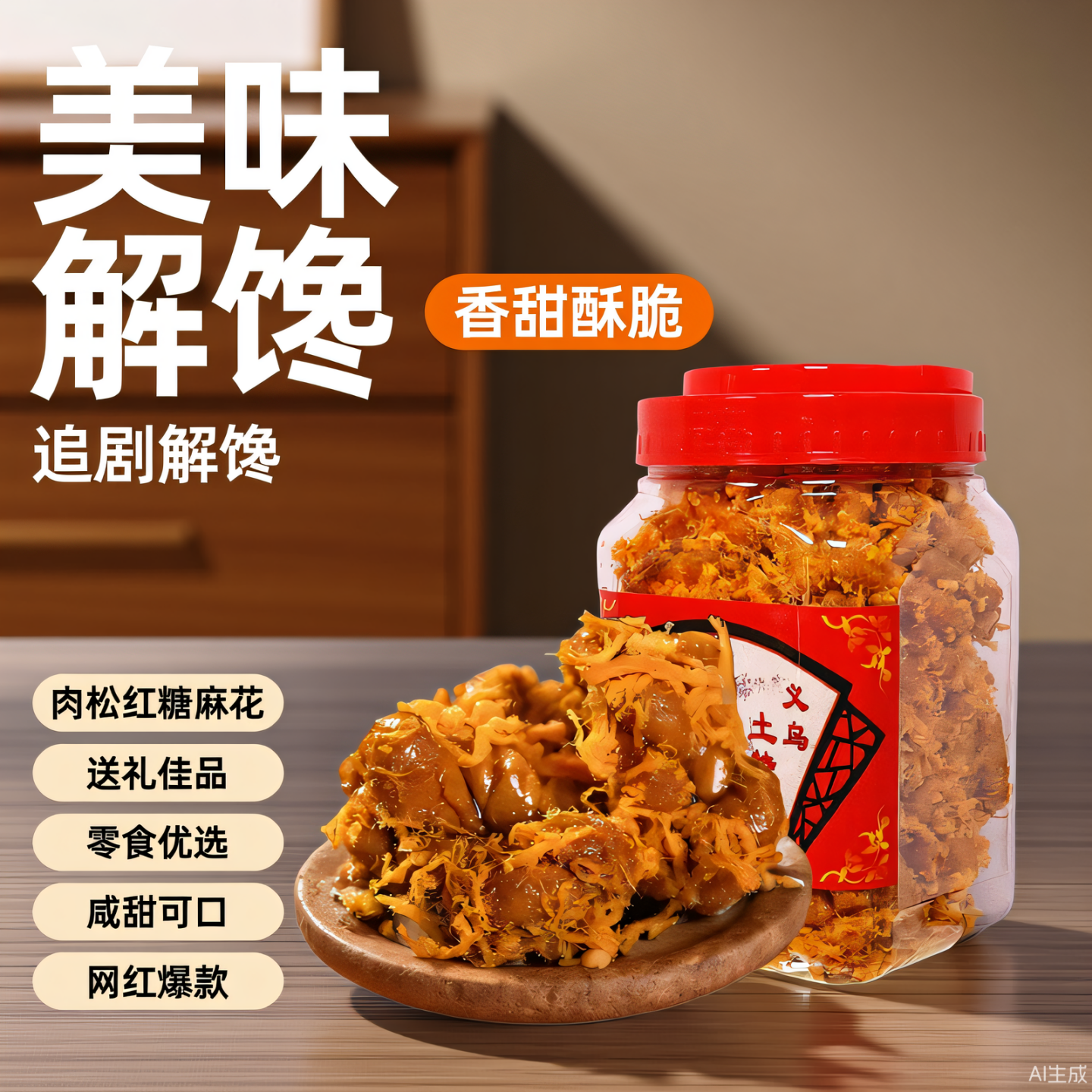 正宗肉松红糖小麻花罐装网红休闲零食营养酥脆滋补养生浙江土特产