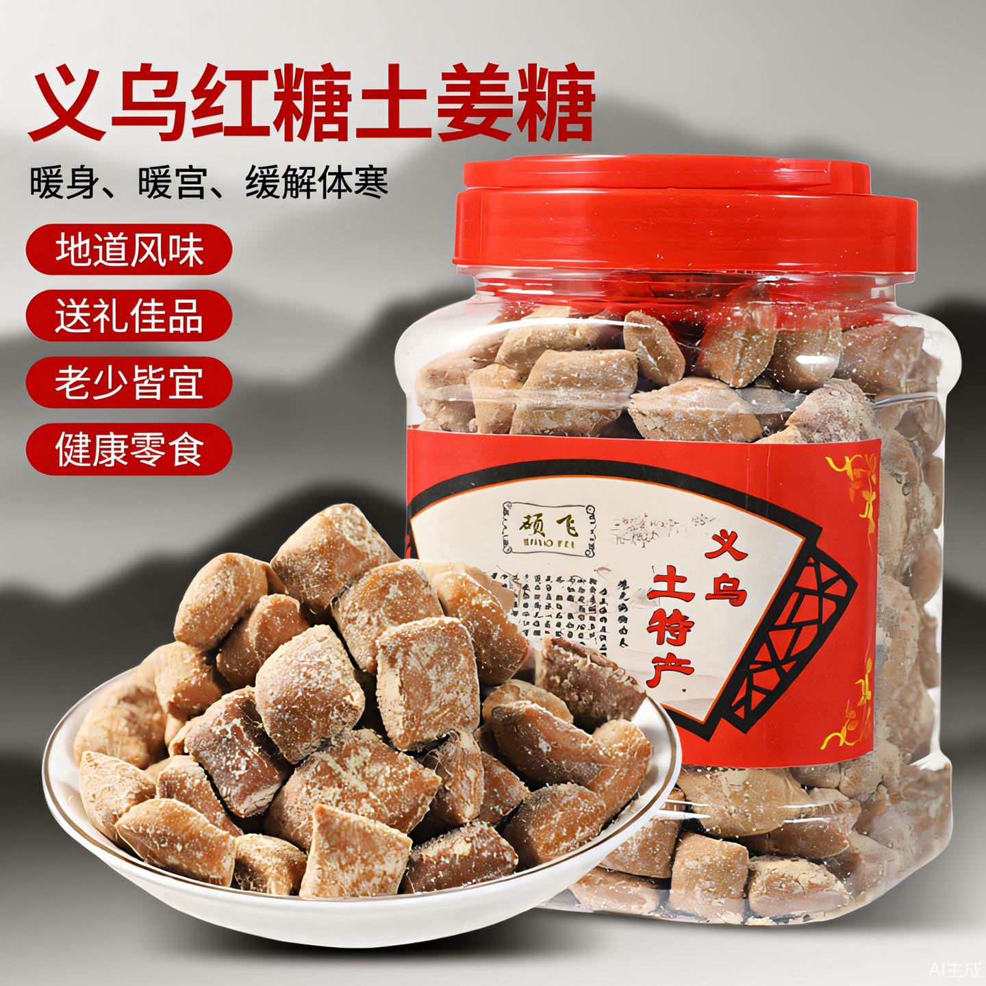 义乌红糖姜糖暖胃软糖果正宗老红糖纯手工散装土特产暖宫孕妇零食