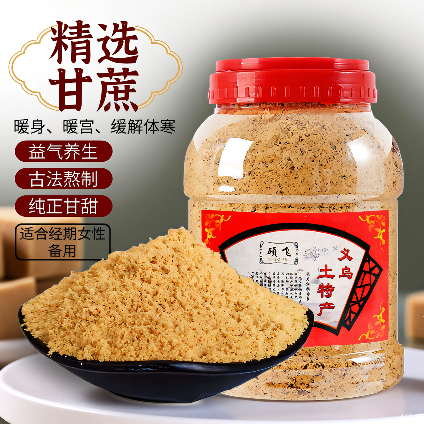 正宗新榨老义乌蔗糖红糖姜糖罐装纯正金华特产月子大姨妈专用