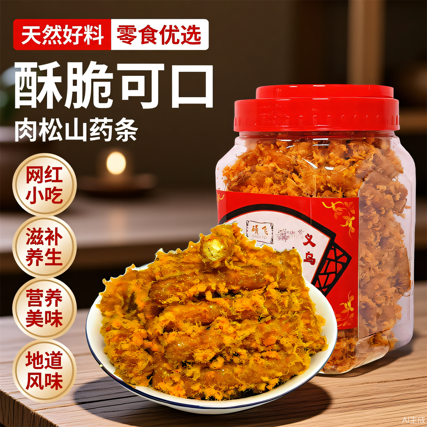 新品正宗肉松山药条罐装网红休闲零食营养酥脆滋补养生浙江土特产