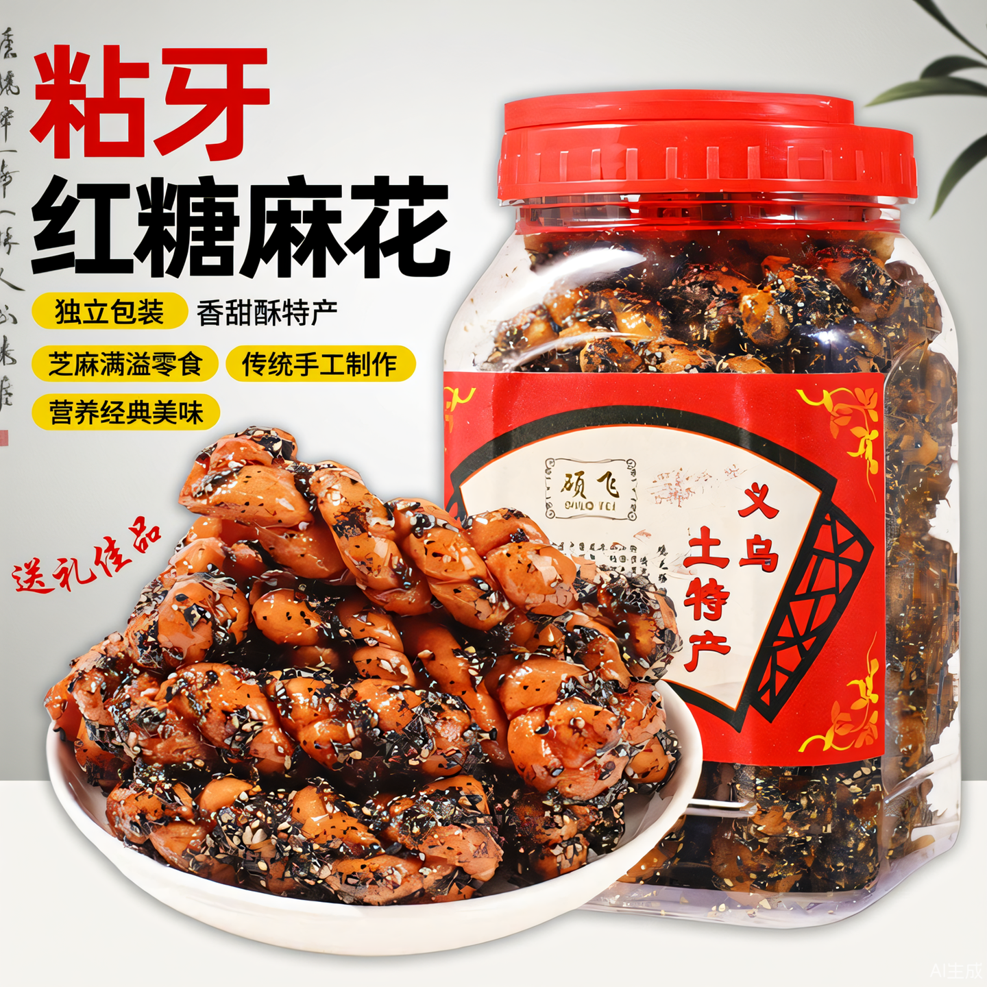 正宗红糖麻花黑芝麻义乌特产农家手工传统糕点独立休闲小零食