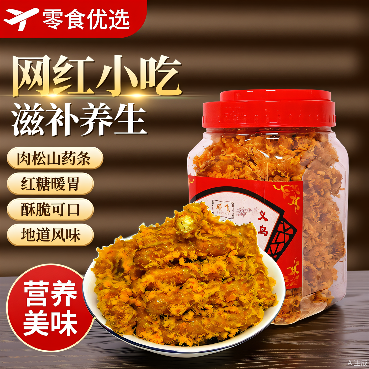 新品正宗肉松山药条罐装网红休闲零食营养酥脆滋补养生浙江土特产