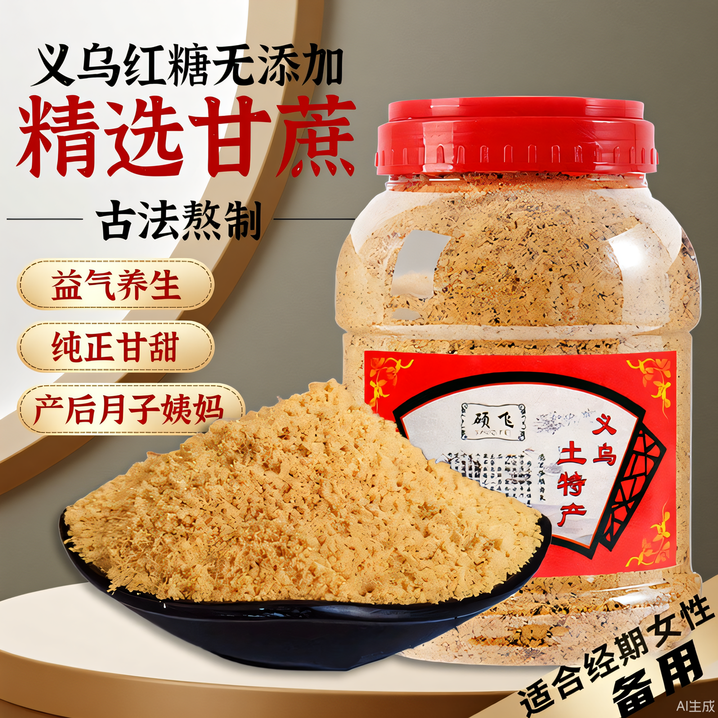 甘蔗红糖纯正调味手工古法姨妈用