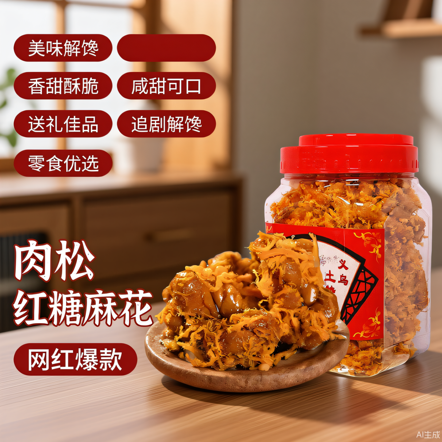 正宗肉松红糖小麻花罐装网红休闲零食营养酥脆滋补养生浙江土特产