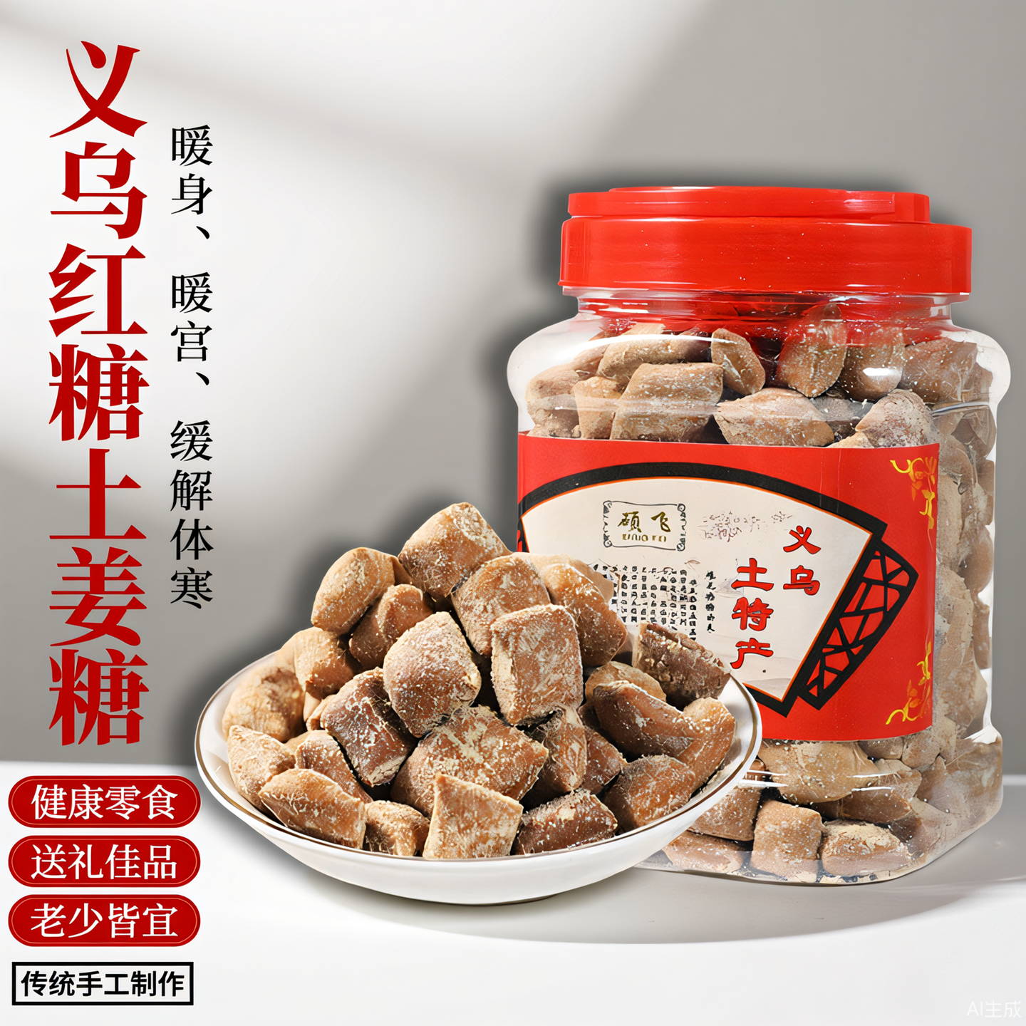 义乌红糖姜糖暖胃软糖果正宗甘蔗糖纯手工罐装土特产暖宫孕妇零食