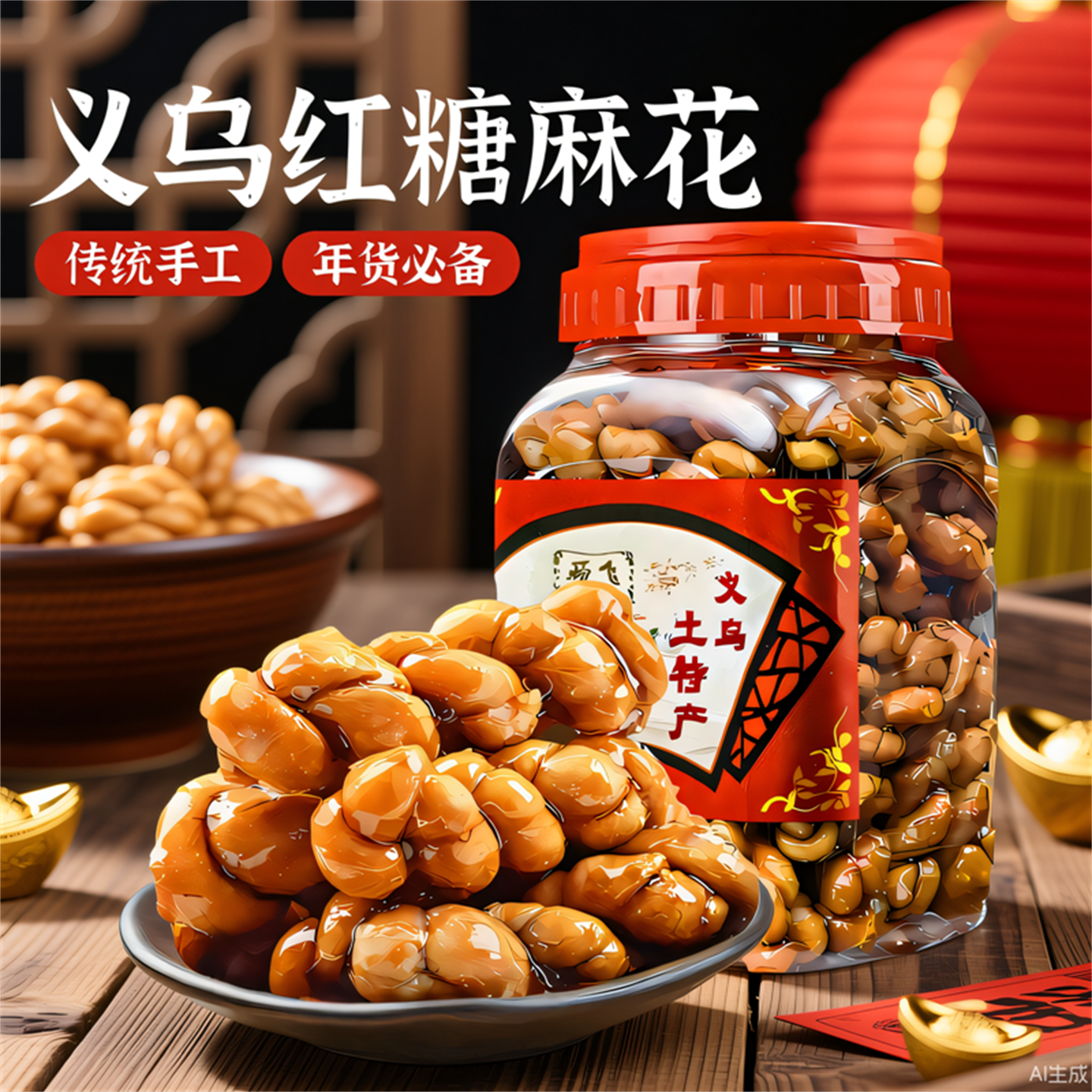 正宗红糖麻花拉丝义乌特产手工制作老式糕点独立零食桶装酥脆小吃