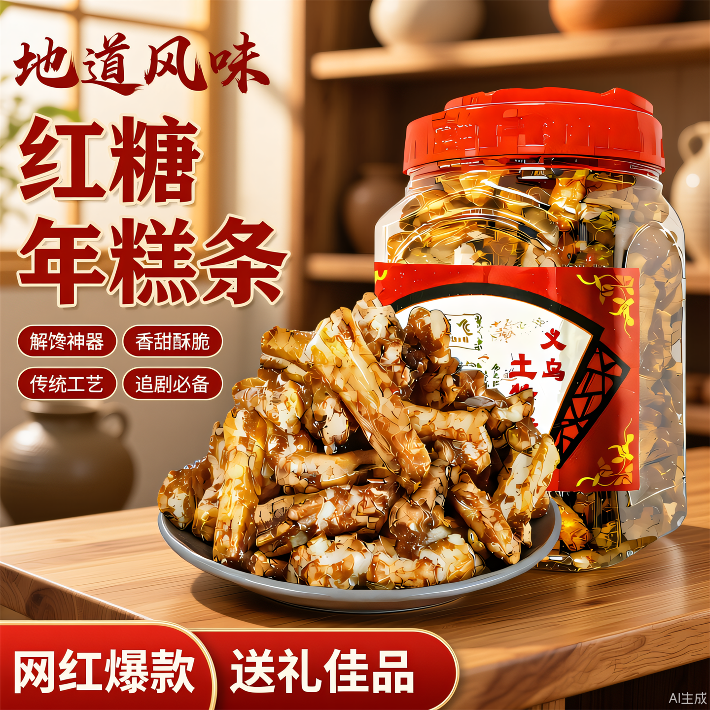 正宗红糖年糕罐装脏脏糕网红休闲零食营养酥脆滋补养生浙江土特产