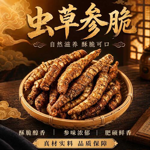 云南特产野生虫草参脆即食酥脆