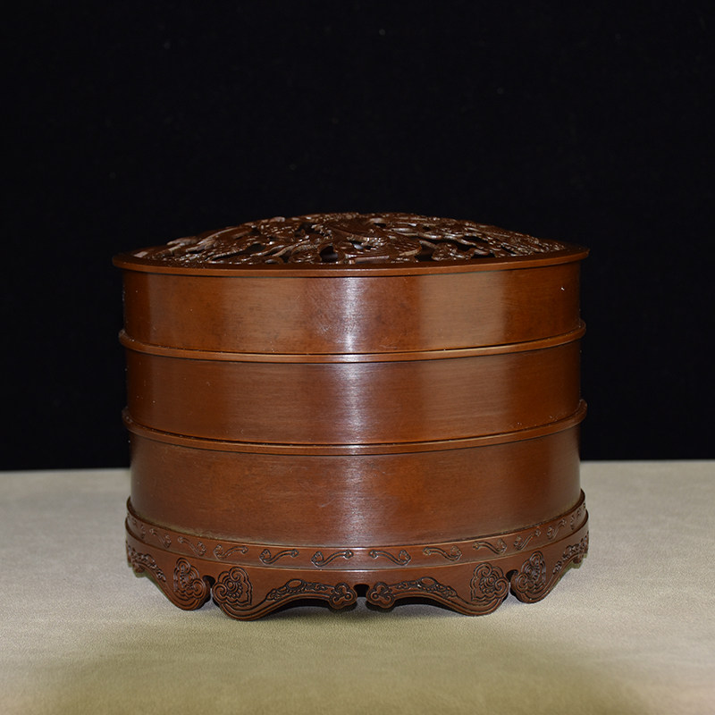 郑玉龙制篆香炉苏工紫铜打篆香粉熏炉家用室内印香炉禅意纯铜香炉