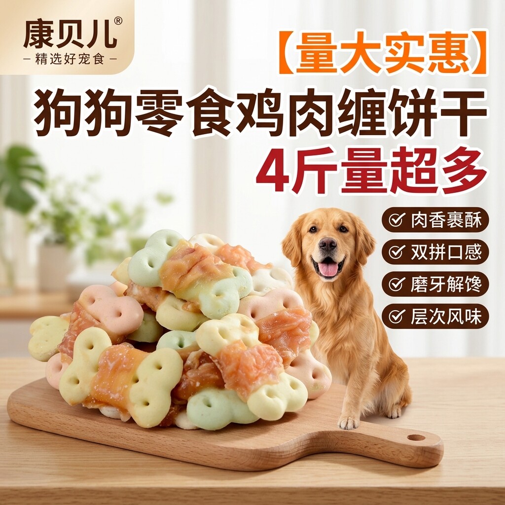 宠物饼干幼犬磨牙饼干正品中小型犬成犬训练奖励狗零食鸡肉缠饼干