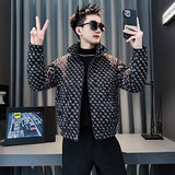 CF152-P138控178社会小伙花棉衣外套潮流棉服男棉袄咖，男装棉衣，电商A343