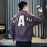 JK200-P98控138春季新款社会小伙潮店主风夹克男外套紫1，男装夹克，电商A343