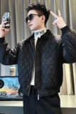 CF72-P135控175社会小伙翻领ins衣外套修身服男黑1，男装棉衣，电商A343