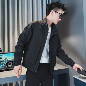 JK187-P98 控138 春季新款社会小伙潮店主风夹克男外套黑1图片