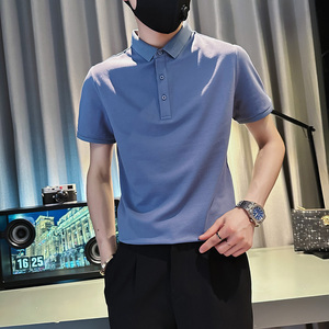PL89-特P40 控60 男潮青少年店主风小伙修身短袖polo衫 黑3图片