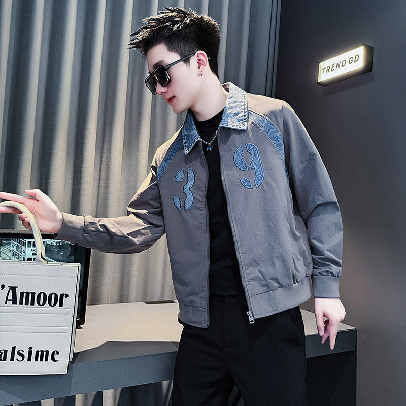 JK218-P98 控138 秋冬新款社会小伙店主风夹克男外套 紫图片