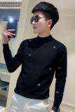 社会小伙针织衫半高领毛线衣男潮A343-MY96-P75控105黑1，男装针织衫/毛衣，电商A343