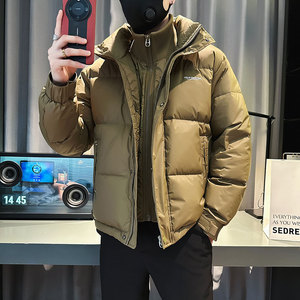 CF87-P148 控198 社会小伙假两件羽绒衣外套潮流羽绒服男 白3图片