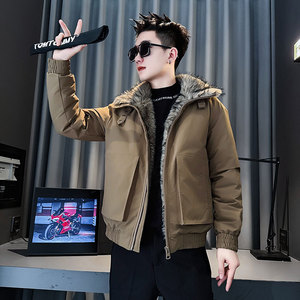 CF145-P138 控188 社会小伙座山雕棉衣外套潮流棉服男 黑色图片