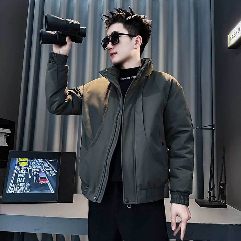 CF153-P138控178社会小伙店主风棉衣外套潮流棉服男棉袄黑,男装棉衣,电商A343