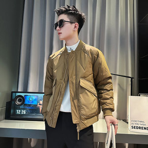 CF89-P138控178社会小伙假棒球领棉衣外套潮流棉服男卡2