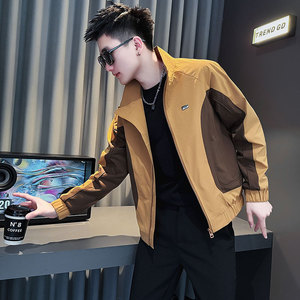 JK212-P98控138春季新款社会小伙潮店主风夹克男外套黄1