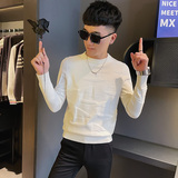 MY108-P75控1052025秋冬新款社会小伙时尚圆领针织衫毛衣男黑1，男装针织衫/毛衣，电商A343