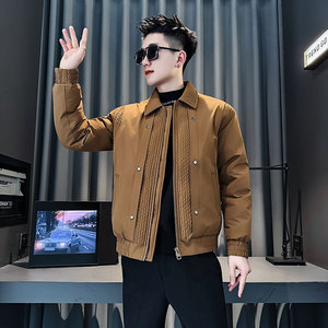 CF155-P138 控178 社会小伙点店主风棉衣外套潮流棉服男棉袄 咖图片