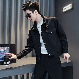 JK103-P108 控148 秋冬新款社会小伙店主风夹克男外套 黑1图片