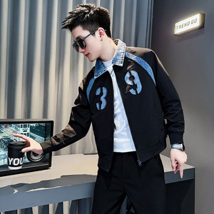 JK218-P98 控138 秋冬新款社会小伙店主风夹克男外套 紫图片