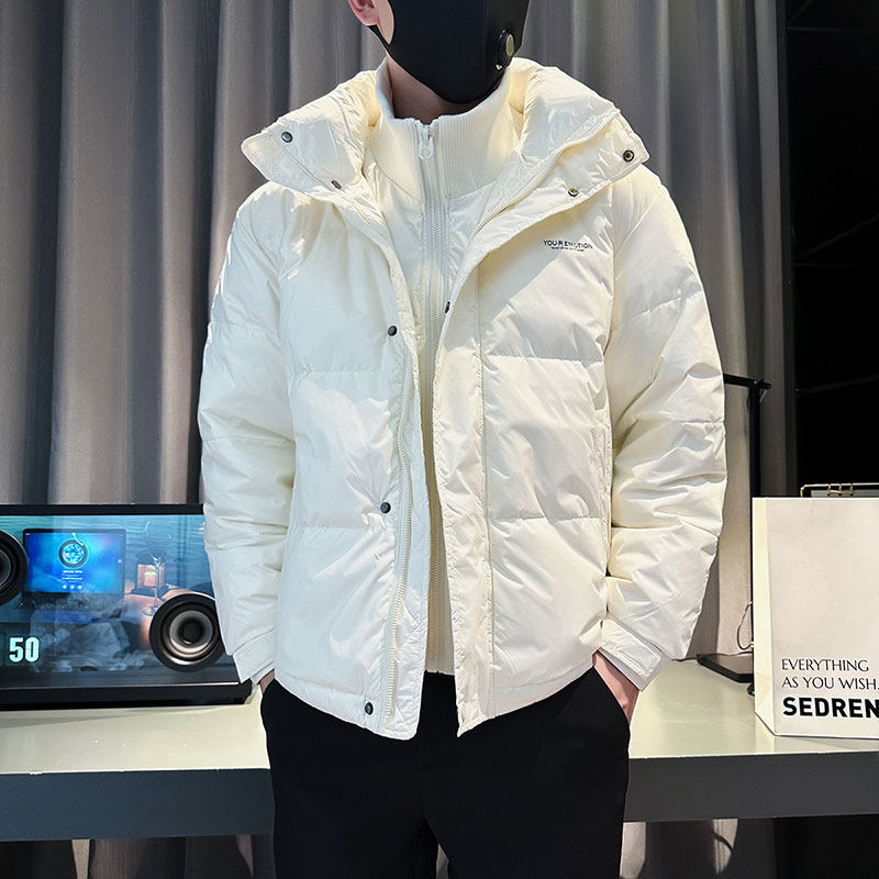 CF87-P148控198社会小伙假两件羽绒衣外套潮流羽绒服男白3，男装羽绒服，电商A343