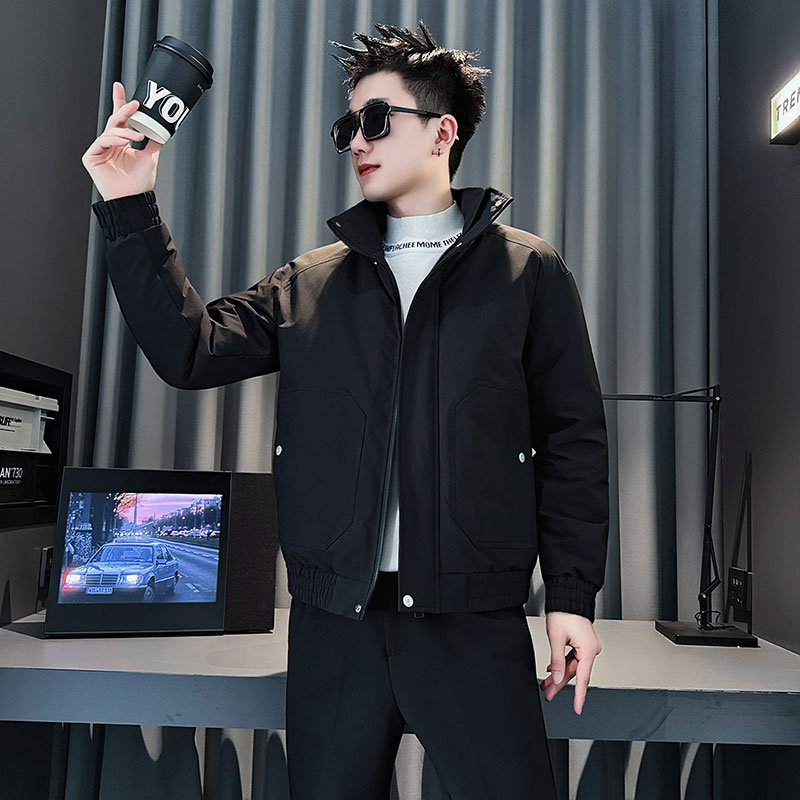 CF159-P138控178社会小伙店主风棉衣外套潮流棉服男棉袄黑,男装棉衣,电商A343