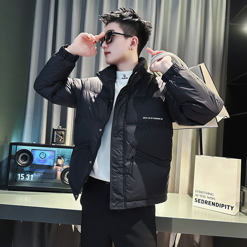 CF86-P148控198社会小伙立领ins棉衣外套潮流羽绒服男绿2,男装羽绒服,电商A343