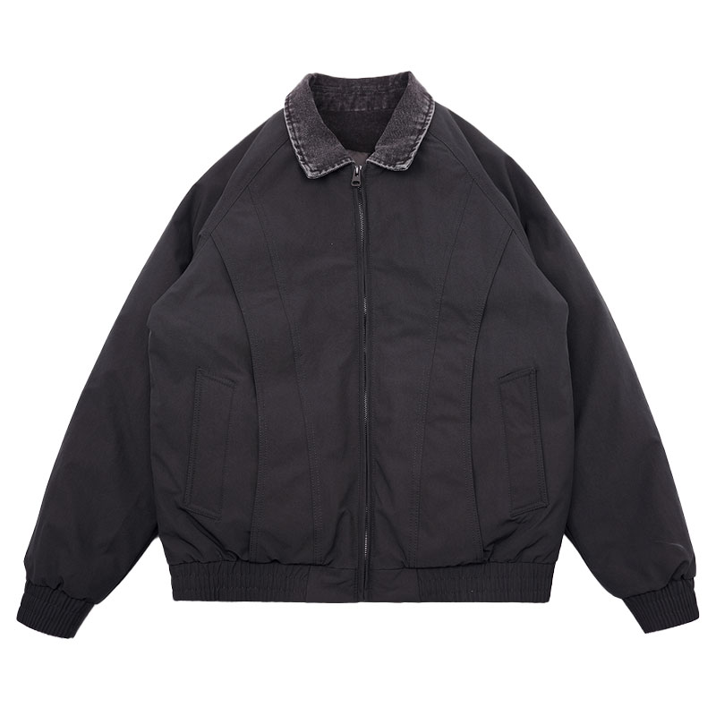 CF142-P148控198社会小伙店主风假两件棉衣外套潮流棉服男咖,男装棉衣,电商A343