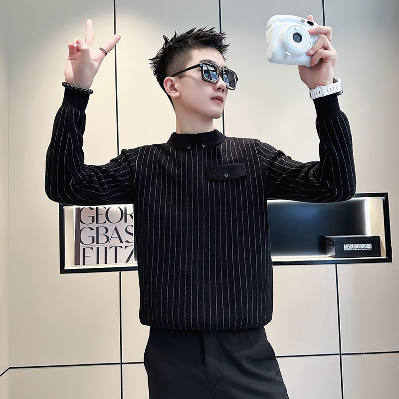 MY170-P68控98社会小伙毛衣潮流男针织衫线衣黑1,男装针织衫/毛衣,电商A343