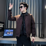 CF142-P148控198社会小伙店主风假两件棉衣外套潮流棉服男咖，男装棉衣，电商A343