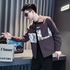JK207-P98 控138 春季新款社会小伙潮店主风夹克男外套 紫2图片