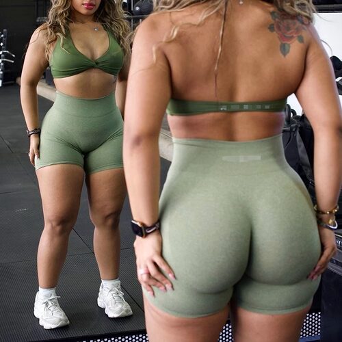 Morningoolala Lift Seamless Shorts 高腰显臀弹力健身训练短裤