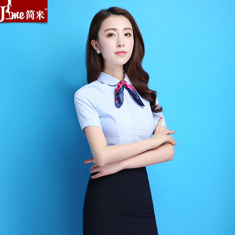 2020新款短袖衬衫女白色衬衣职业装韩版OL女装修身气质上衣工作服|ruв категории Женская одежда, рубашка - от Buy2taobao.com для оказания профессиональной услуги покупки агента Taobao