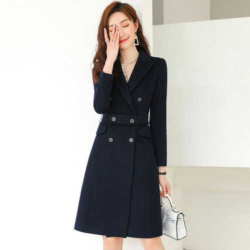 职业毛呢大衣女正装双排扣工作服