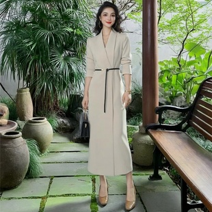 裙上班通勤职业装 新款 V领西装 气质长袖 工作服 职业连衣裙女士时尚