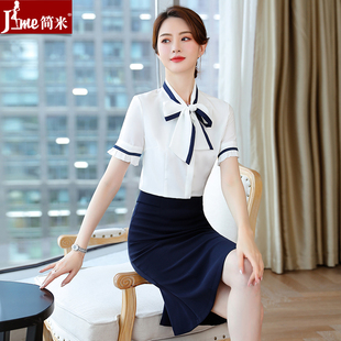 职业装 女空姐范职场面试正装 气质女神范时尚 套装 ol工作服 衬衫 夏季