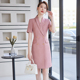 西装 连衣裙女短袖 收腰职业装 夏季 粉色气质时尚 女神范美容院工作服
