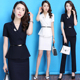时尚 夏季 西装 正装 西服套裙美容院工作服 职业套装 OL短袖 女2026新款
